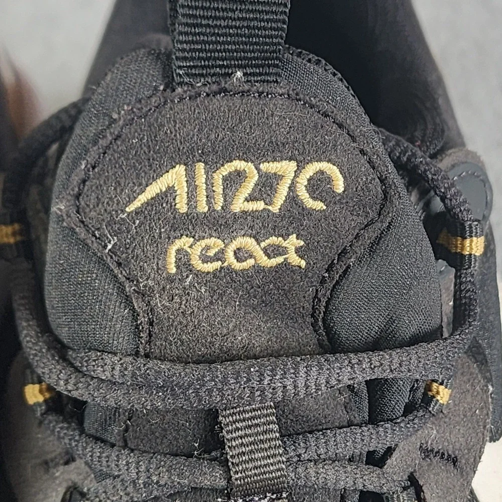 Nike Air Max 270 React‎ (GS) Shoes 7Y Black Gold BQ0103-005